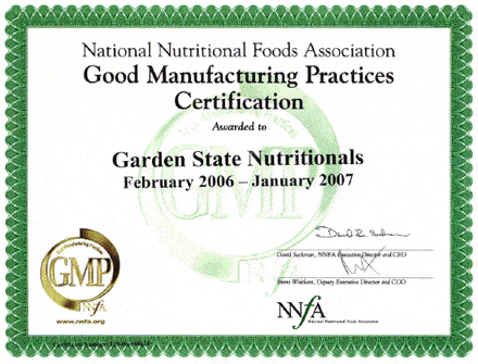 NNFA GMP sertifikatas - Santegra NNFA GMP sertifikatas